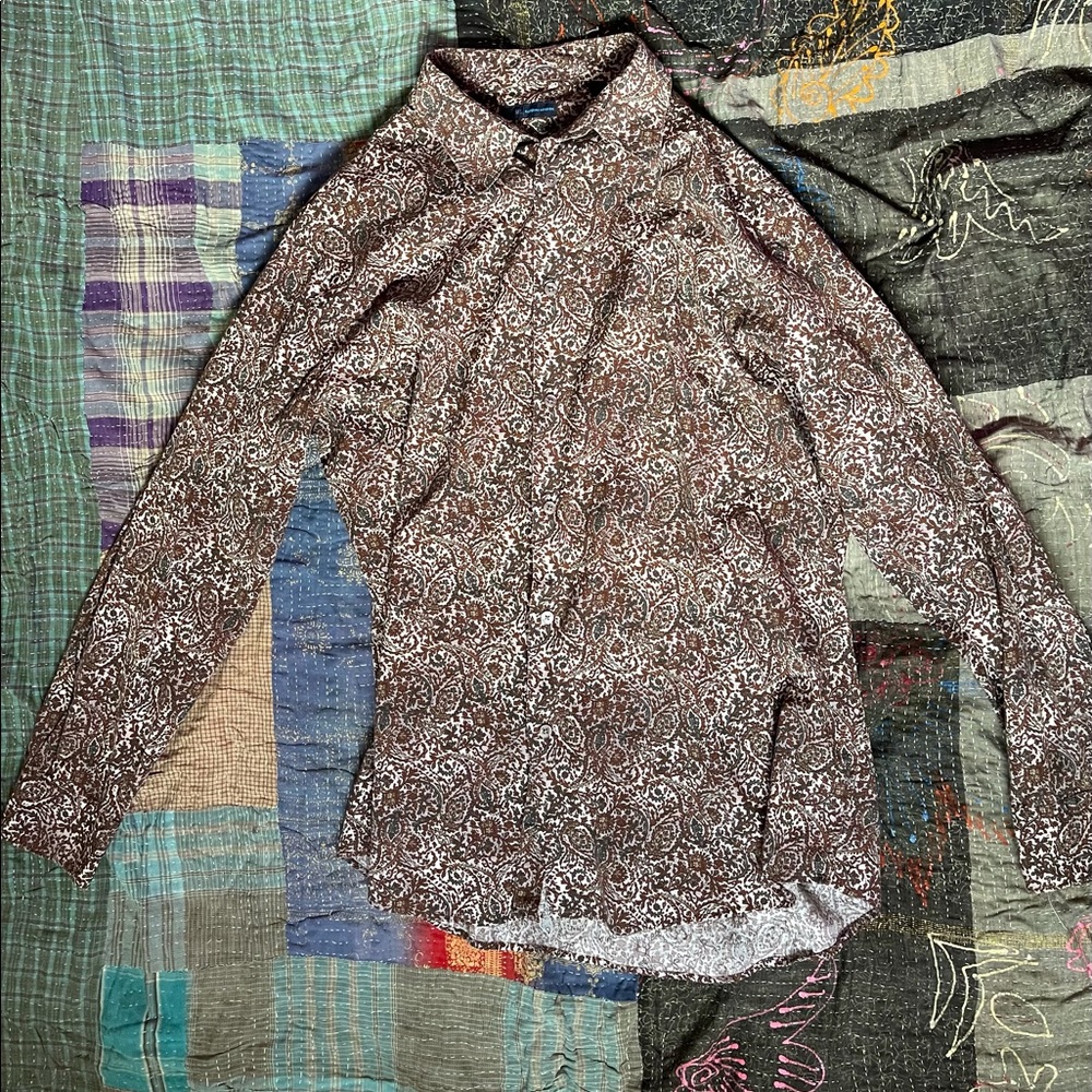 Mens Paisley Printed Button Down Shirt.